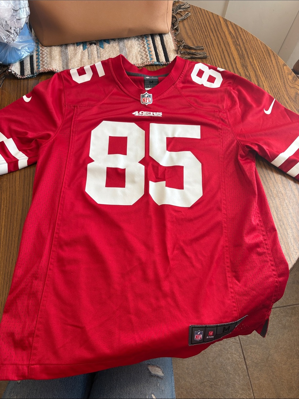 NFL Red #85 Football Jersey with White Numbers